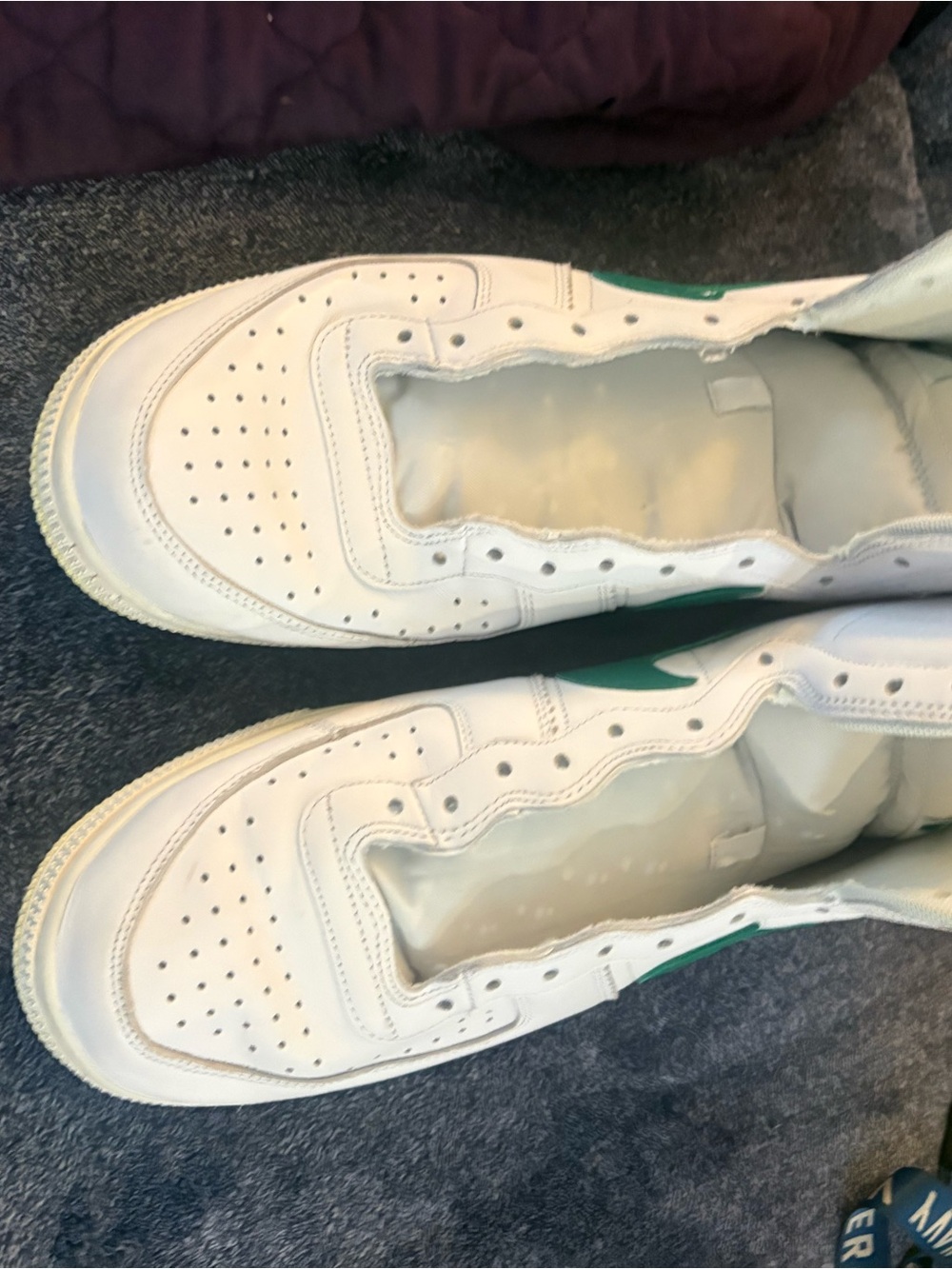 Nike Men's Athletic Shoes White with Green Swoosh